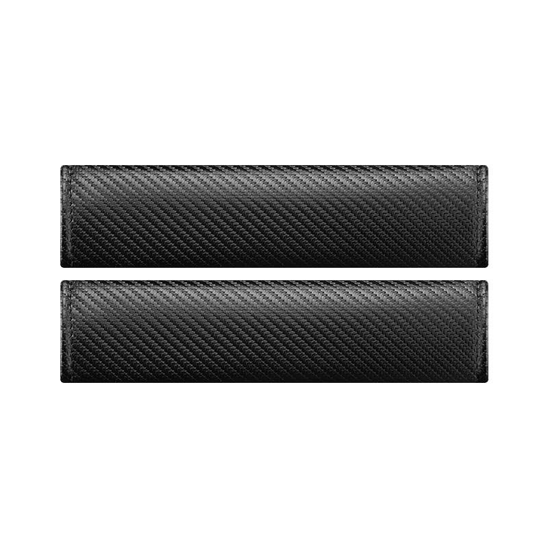 2Pcs Carbon Fiber Leather Car Seat Belt Protective Cover Anti-neck Strangling Skin-feel Car Seat Belt Shoulder Guard Cover