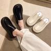 2024 Spring/Summer Women's Retro Pointed-Toe Platform Mules - Versatile, Thick-Sole Half Slippers
