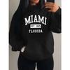 Miami Est 1825 City Art Letter Prints Women Hoodie Pocket Streetwear Harajuku Loose Hoody Fleece Female Clothing