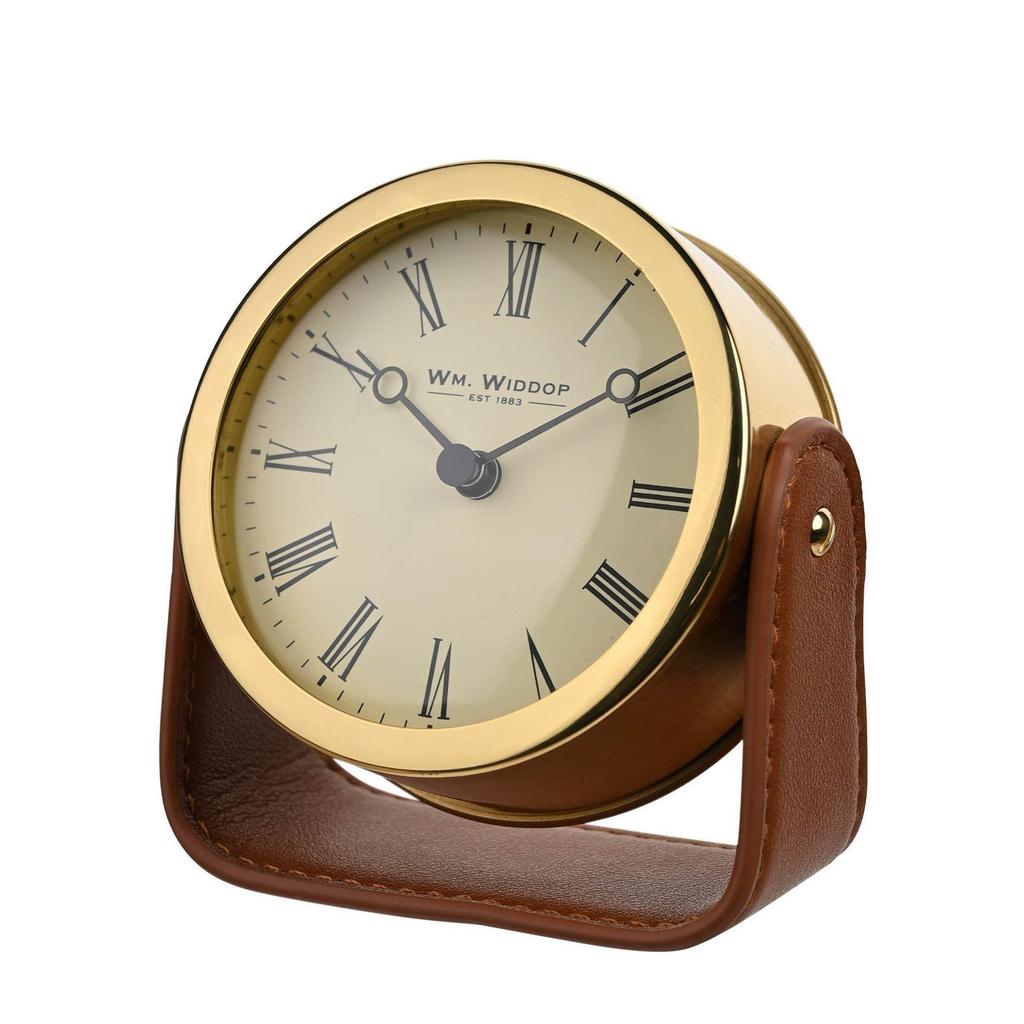 Wm.Widdop Gold Mantel Clock On Stand