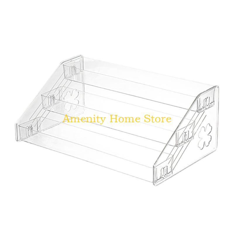 F26C Multi Level Storage Shelf Transparency Organizer with Step Designs Vertical Space Rack Cosmetics Stand