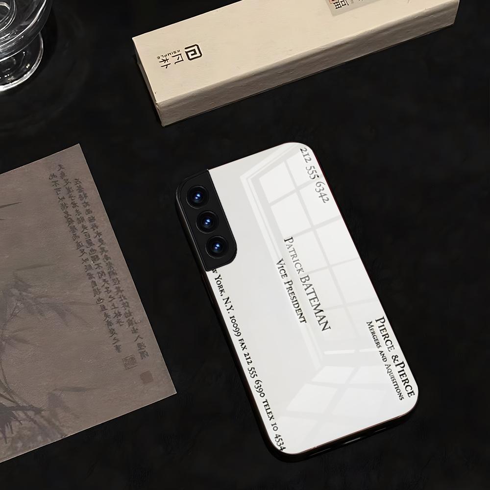 

Patrick Bateman Business Card Phone Case 2025 Glass Hot For Samsung S 25 24 Ultra Plus 23 22 21 20 A 34 54 53 Peace Note20 M 54 Samsung A42-5G