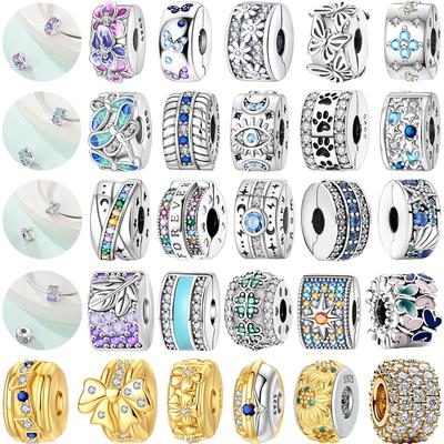 Mărgele Distanțiere Colorate de Lux din Cupru Flori Fluture Stea Lună Charm cu Clips Pentru Brățară Originală Diy Bijuterii Fine