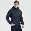 Men Hiking Down Cotton Jacket Hooded Lightweight Parkas Zip Pocket Fashion Outerwear Casual Padded Jacket and Coat Men Winter