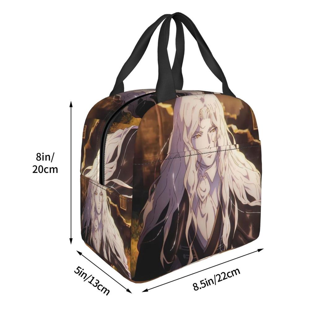Alucard Castlevania Nocturne Insulated Lunch Bag for Women Kids Portable Food Boxes Thermal Lunch Box Tote