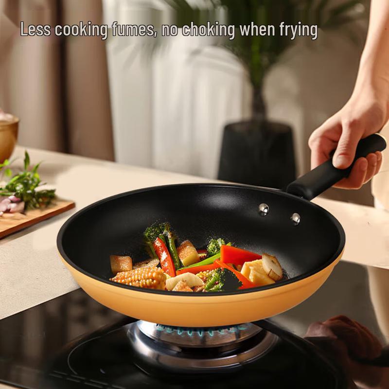 Chui Da Huang 32cm Orange Heart Aluminum Non-Stick Wok