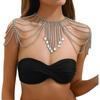 Punk Metal Shoulder Chain Necklace Jewelry Y Crystal Tassel Arm Chain Bridal