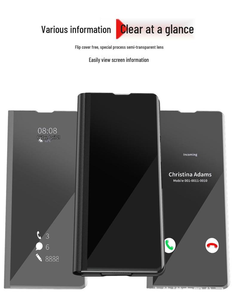 Husă Flip Oglindă 3D cu Suport pentru Samsung Z Fold7/Oppo Find N3