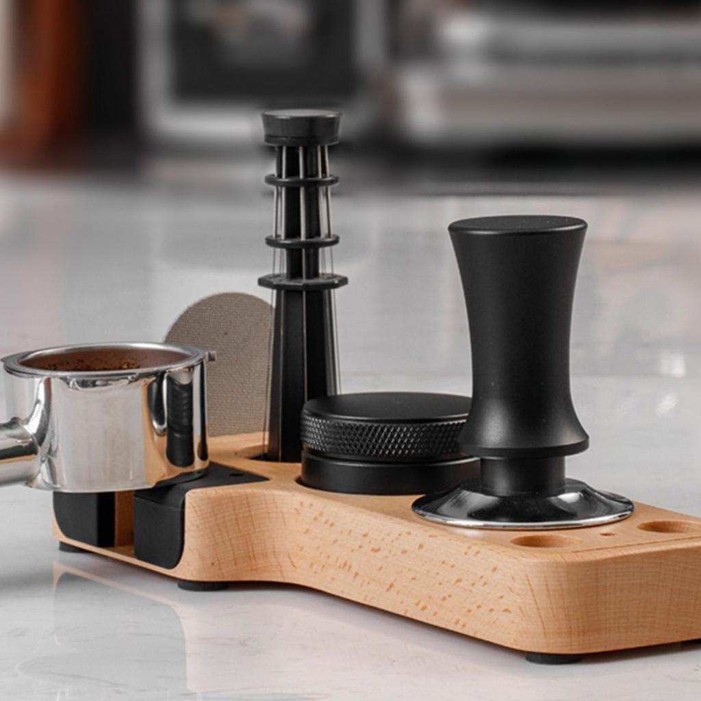 Functional Espresso Tamping Stand Set Coffee Tamper and Distributor Accessory for Professional and Home