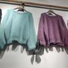 2025 Women's Korean-Style Lantern Sleeve Bow Sweater