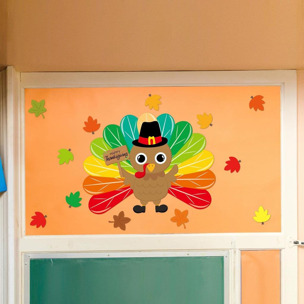 Ceiba Tree Turkey Bulletin Board Decoration Set Thanksgiving Turkey Cutouts Fall Classroom Decor School Supplies