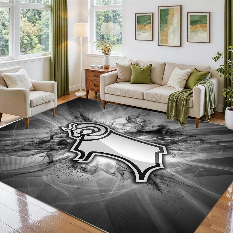 Derby County Design Crystal Velvet Rug Soft Decorative Mat for Bedroom Entrance