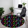 1pc Music Notes Pattern Chair Carpet for Office, Soft, Non-Slip Polyester Mat, Office, Living Room, Bedroom, Durable Polyester Yy251207177