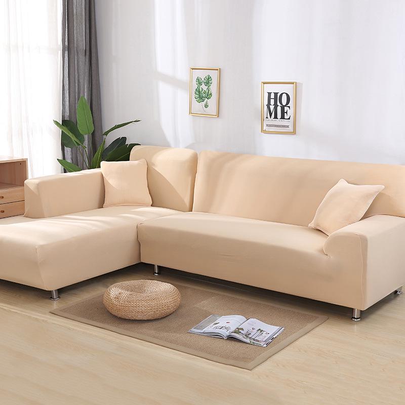 L-Shaped Elastic Sofa Cover - Universal Full Coverage for Chaise Lounge & Leather Sofas, All-Season Use