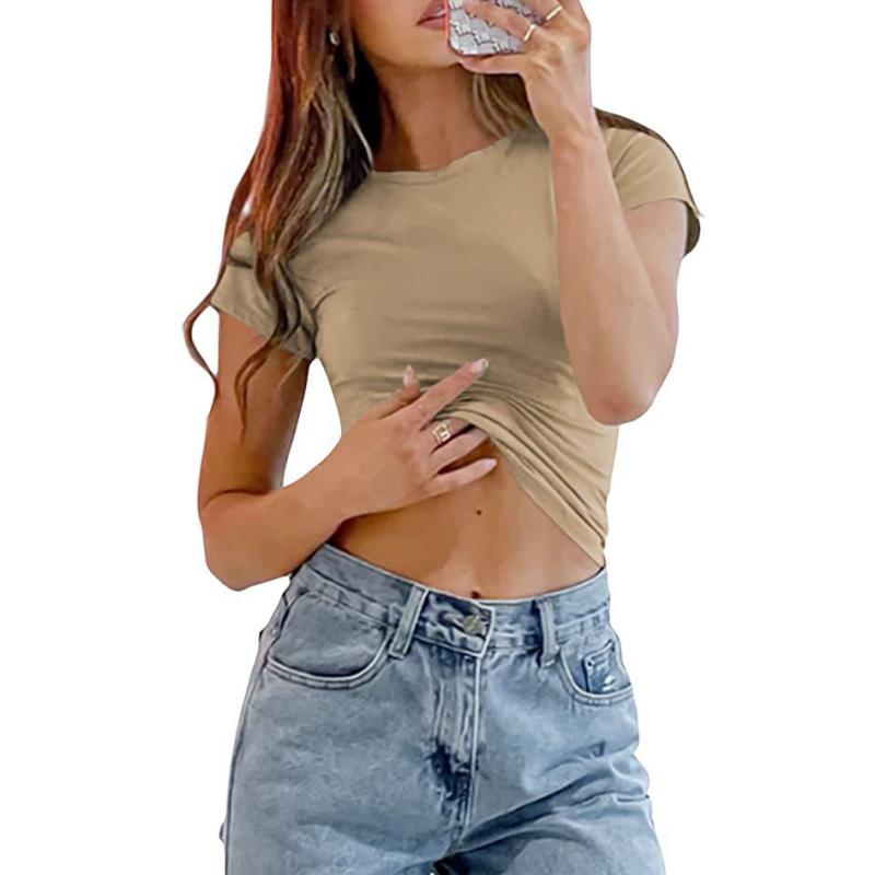 Y2k Clothes Crop Tops Summer 2024 Vintage Harajuku T-shirts Solid Color Aesthetic Clothing Women Tube Tops