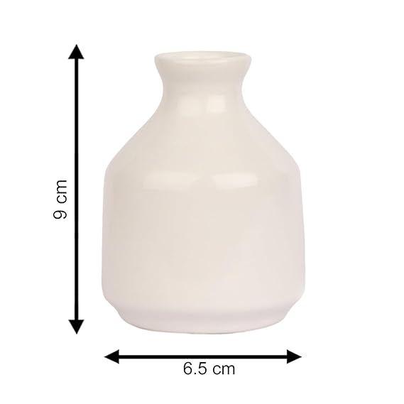 Jarrón/Maceta Decorativa de Cerámica para Sala de Estar, Decoración del Hogar Sin Flores (3.5 pulgadas)
