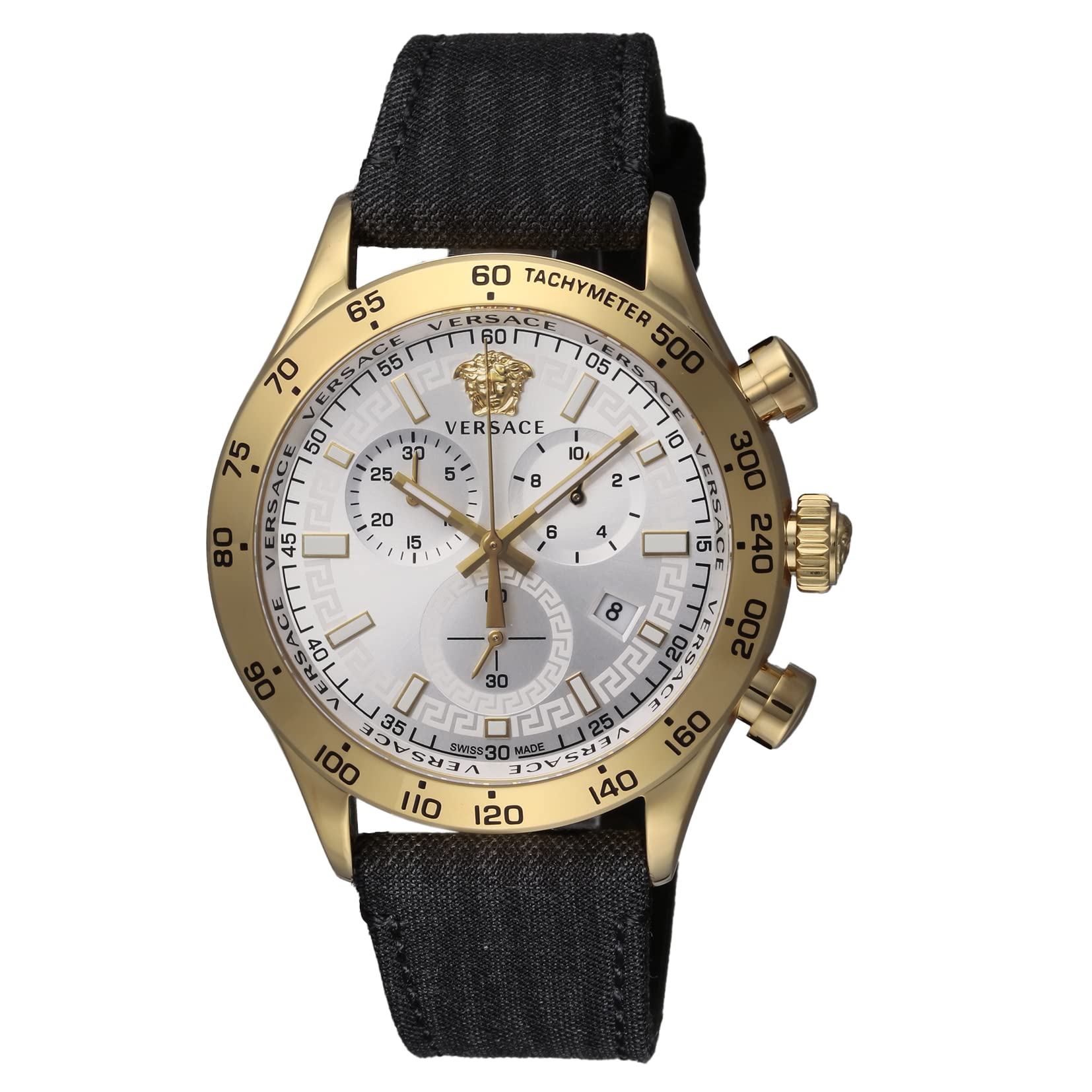 

Watch HELLENYIUM CHRONO White Dial Stainless Steel Sapphire Glass Quartz 44MM Swiss Watch VE2U00822 Black [Versace] Men s [Item] білий