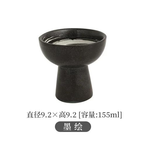 Tall Feet Bowl Japanese Ceramic Snack Bowl Yogurt Dessert Ice Cream Cup Retro Ceramic Fruit Dessert Plate Restaurant Tableware
