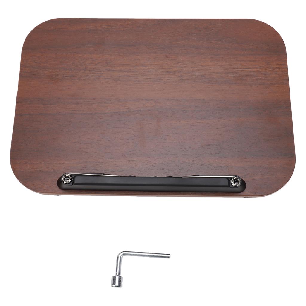 Desktop Book Stand for Reading with Rotate Base Wooden Panel Page Clips Storage Compartments Foldable and Angle