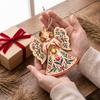 Holiday Party Wall Adornments Folk Art 2D Ornament, Acrylic Christmas Hanging Decoration, Retro Nutcracker Decorative Background Accents Angel