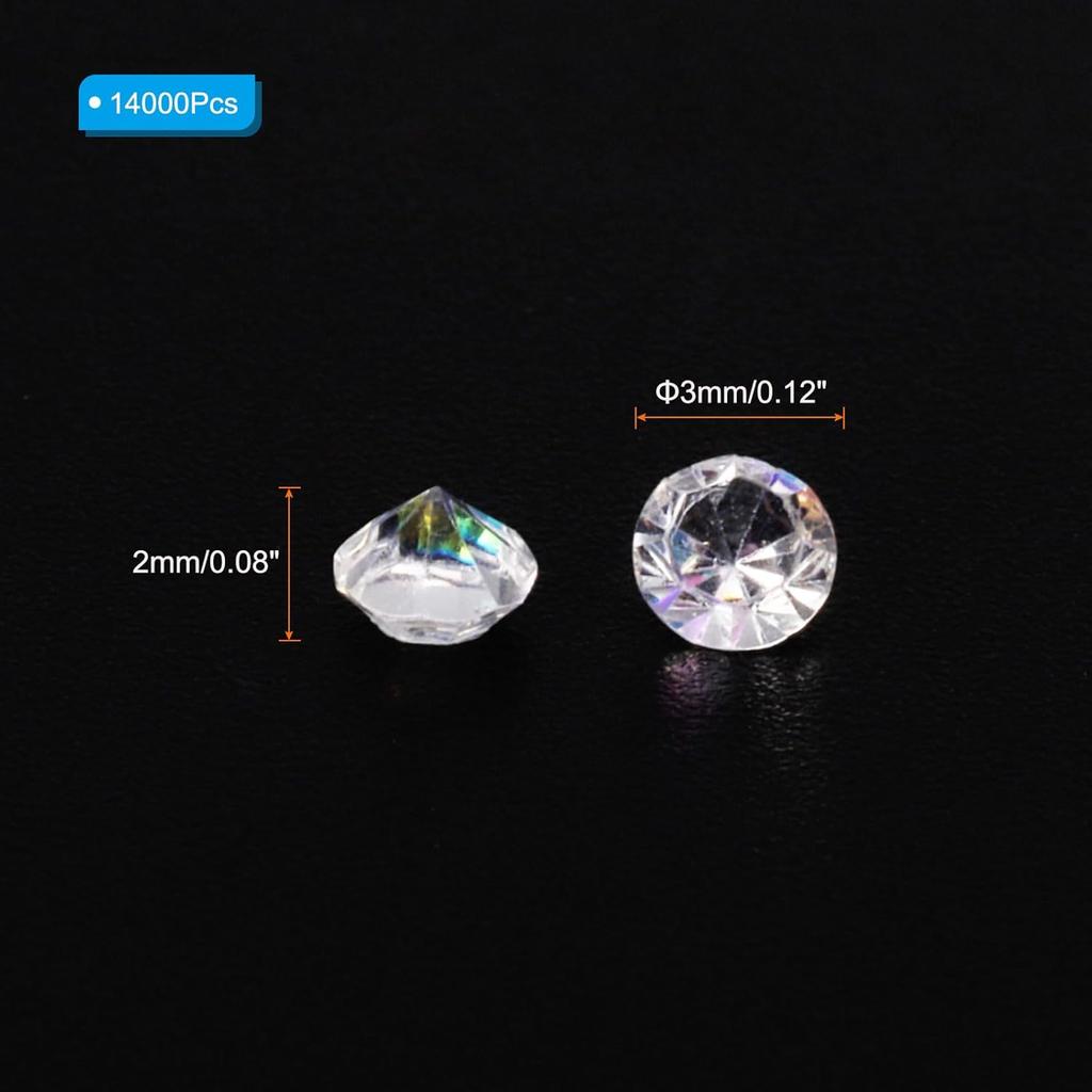 PATIKIL 14000Pcs Wedding Table Scatter Confetti Crystals 3mm Acrylic Diamonds Vase Fillers Gems for Table Centerpiece Decorations Bridal Shower