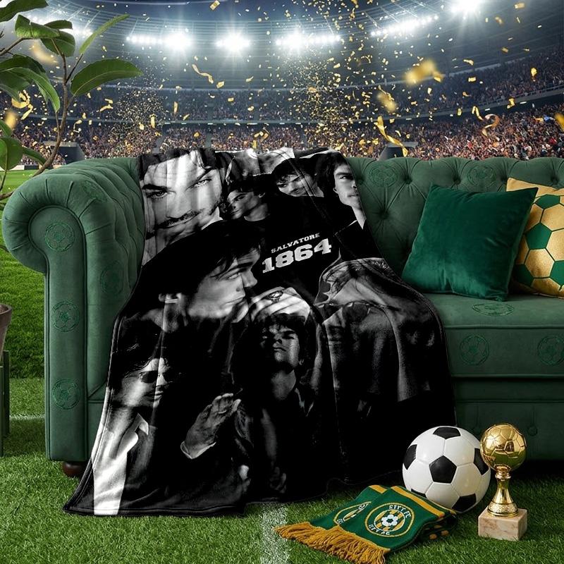 Two Men In Suits Damon Throws Blanket Flannel Blankets Plush for Couch Bed Gifts for Men Women Travel Picnic Blanket Christmas Fan Gifts