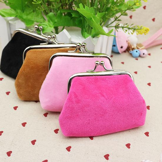Mini Coin Purse, with Classic Kiss-lock Buckle Design, Portable Velvet Coin Purse, for Coins Earrings Lipstick Samples Daily Use