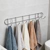 Stainless Steel Wall Mounted Metal Hook Rack with Multiple Hooks for Hanging Household Items Durable and Space Saving Storage Solution