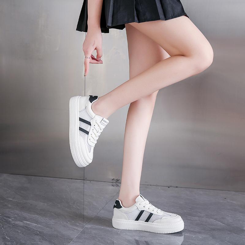 Spring and summer new heightening breathable student board shoes women's shoes casual versatile trendy single shoes Korean versionof white shoes women