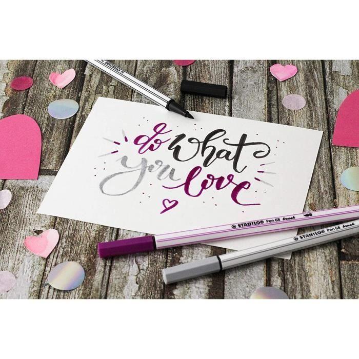 Lot de 10 Pochettes de 6 feutres pinceau Pen 68 brush assortis