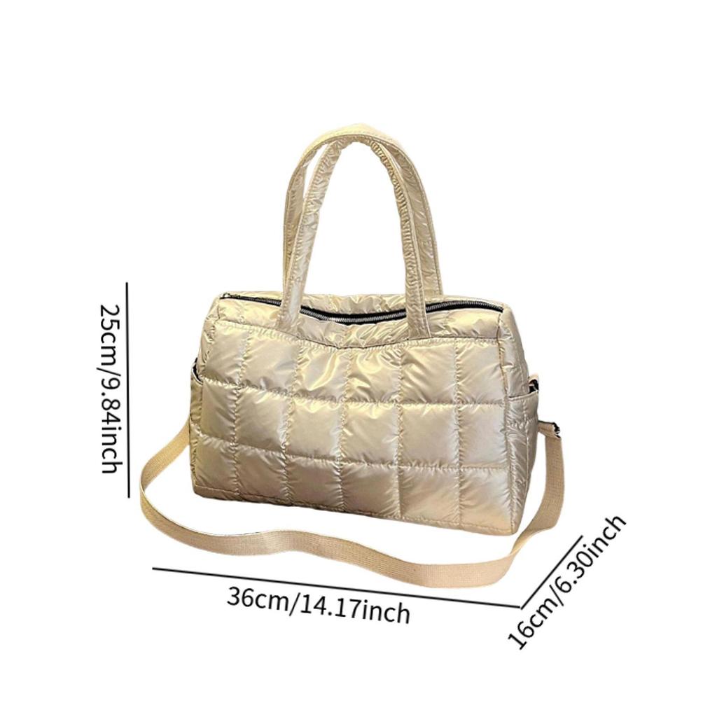 Large Capacity Lightweight Crossbody Bag Womens Quilted Shoulder Tote Purse Fashionable Handbag for Daily Use