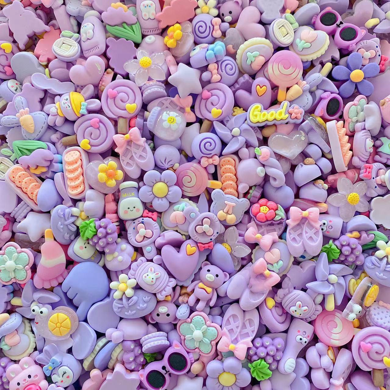 

Набор для творчества: украшения и чехлы для телефонов из фиолетовой смолы ручной работы Pack of 10