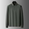 Plus Size Men's Solid Long Sleeve Polo Shirt