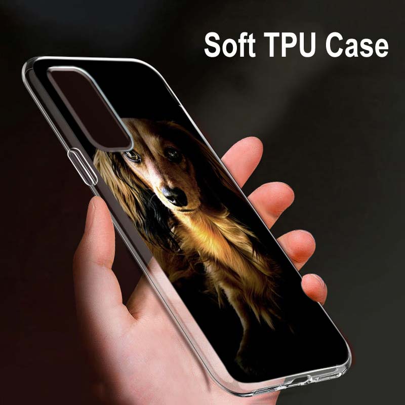 Dachshund Doberman Dog para OPPO Reno7 SE 6 5 ZF 4G 5G Find X2 X3 Neo Lite Pro Plus Capa de telefone transparente macia Coque