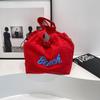 Casual Letter Bag Women's 2025 New Washed Cloth Bag Shoulder Large Capacity Tote Bag College Student Class Commuter Bag