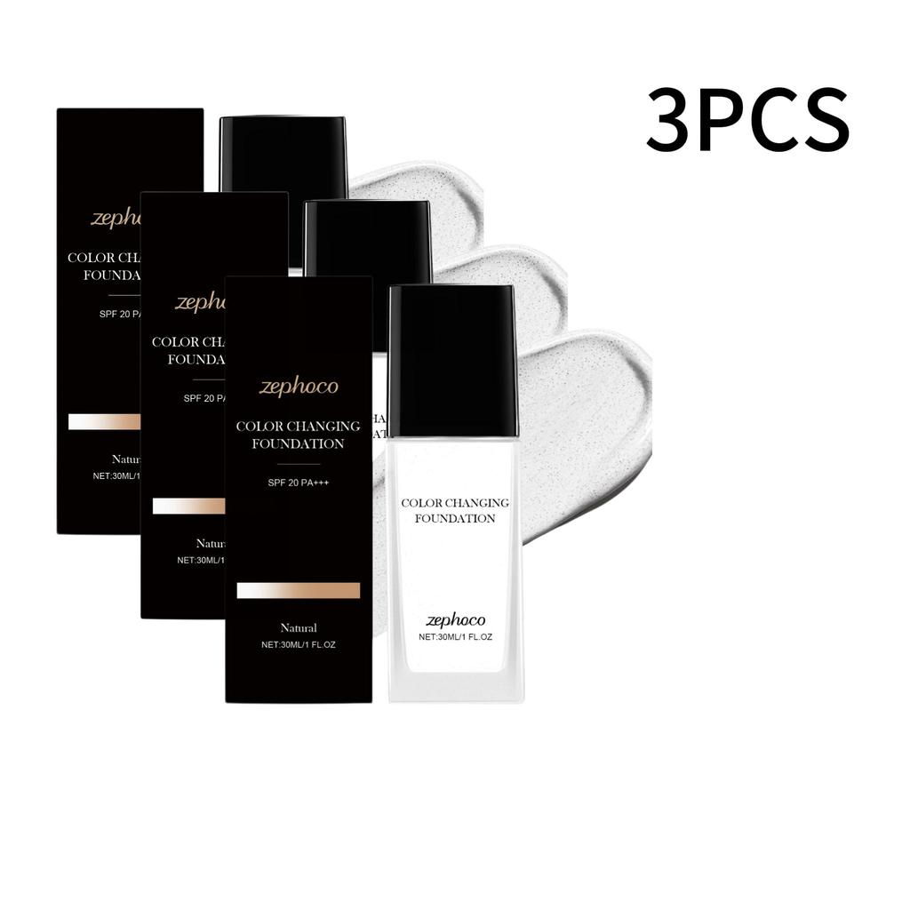 Zephoco Natural Color Changing Foundation Lightweight Sheer To Medium Coverage Hydrating Face Makeup For Daily Use 30ML