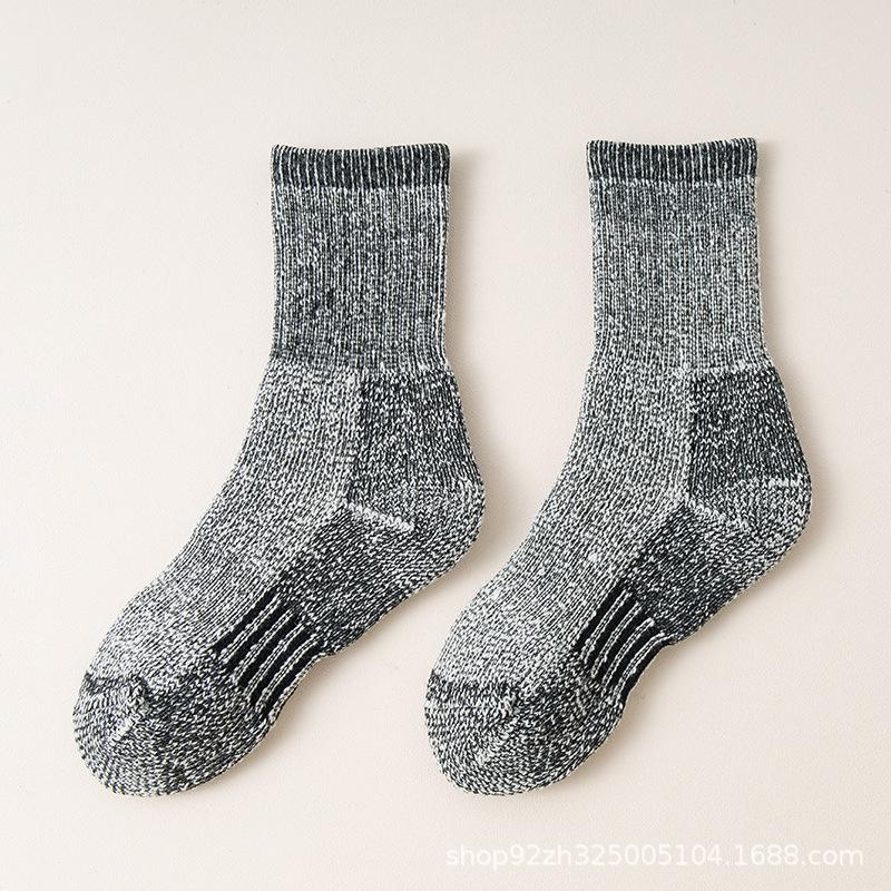 

Дитячі лижні гірські шкарпетки з мериносової вовни - товсті, теплі, на флісовій підкладці, для хлопчиків і дівчаток осені та взимку. XL for 10-14 years (shoe size 35-40) чорний