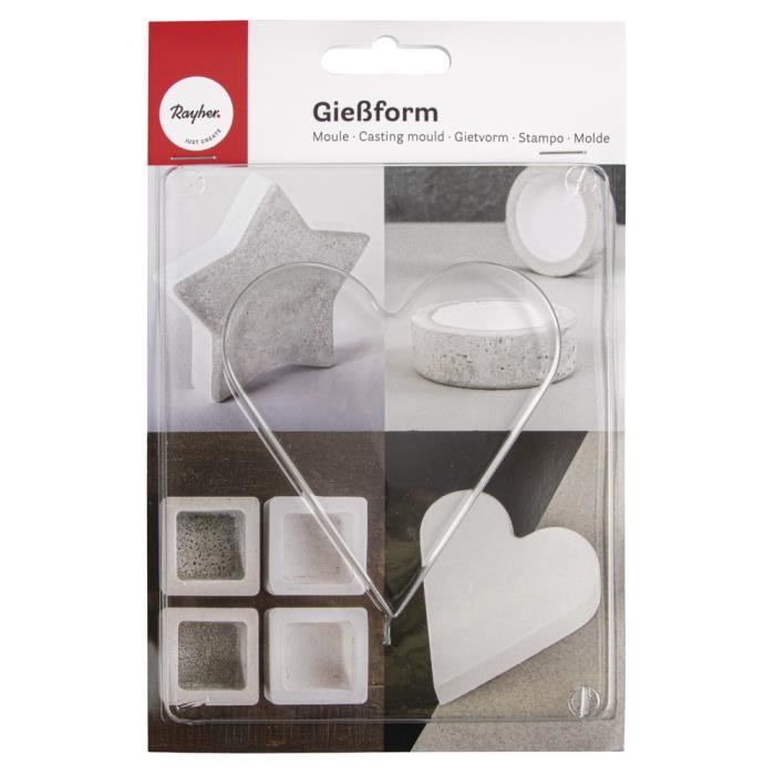 Moule - RAYHER - Cœur 8,5x9,2x3 cm - Silicone - Démoulage facile - Polyvalent (savon/bougie)