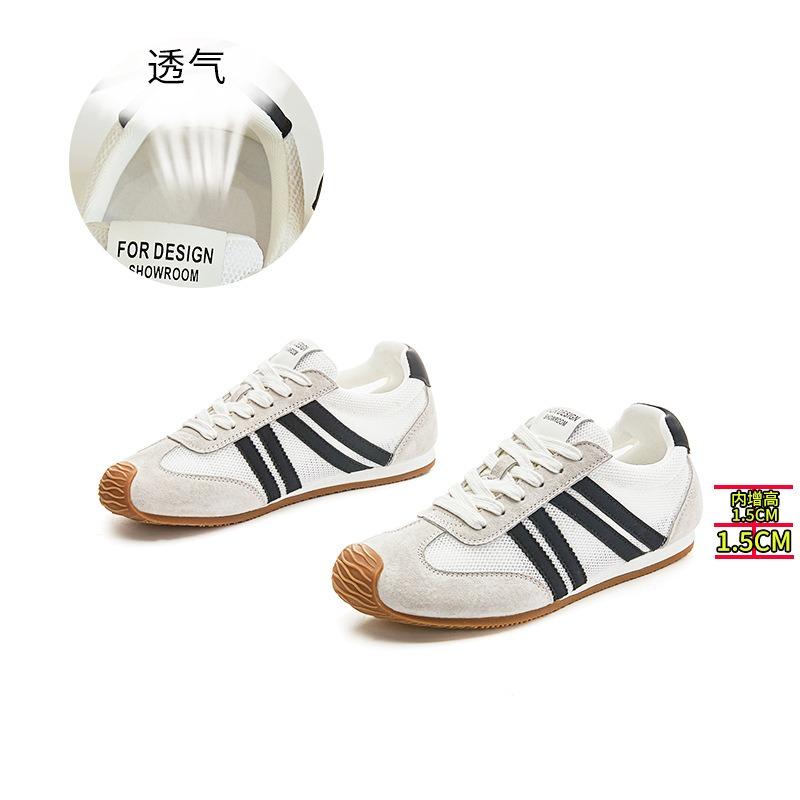 Leather Women's New Summer Thin Leather Mesh Breathable Leisure Sports Flat Bottom
