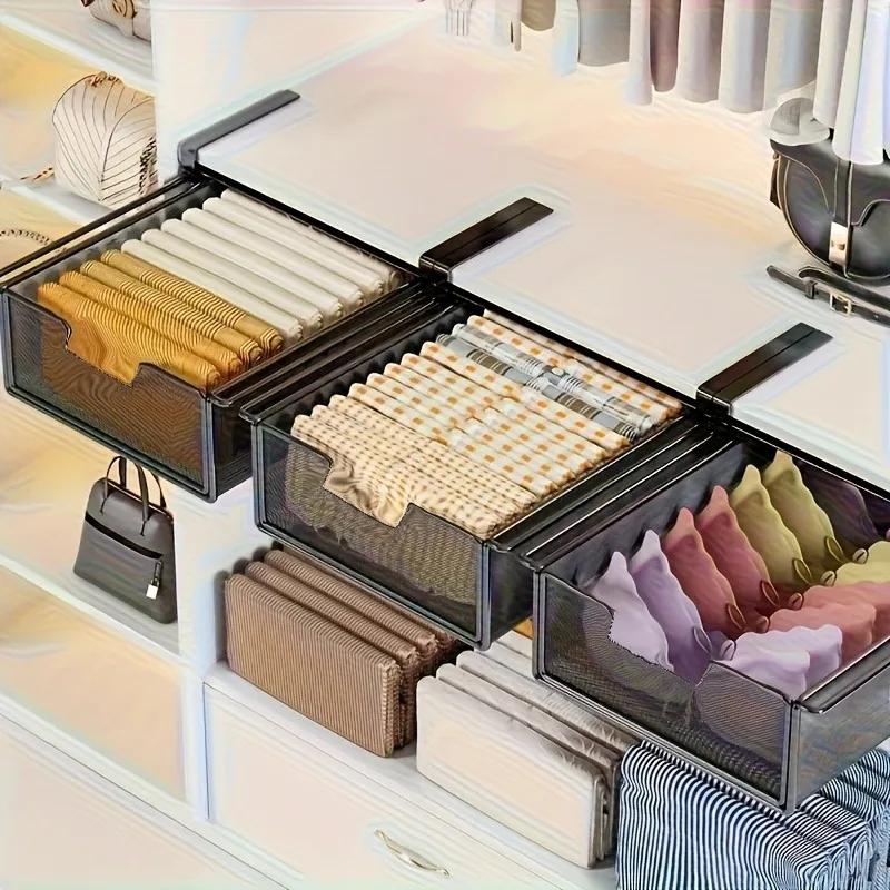 Portable Under-Table Hanging Storage Basket with Pull-Out Drawer - Easy to Assemble Desk Organizer for Office & Bedroom