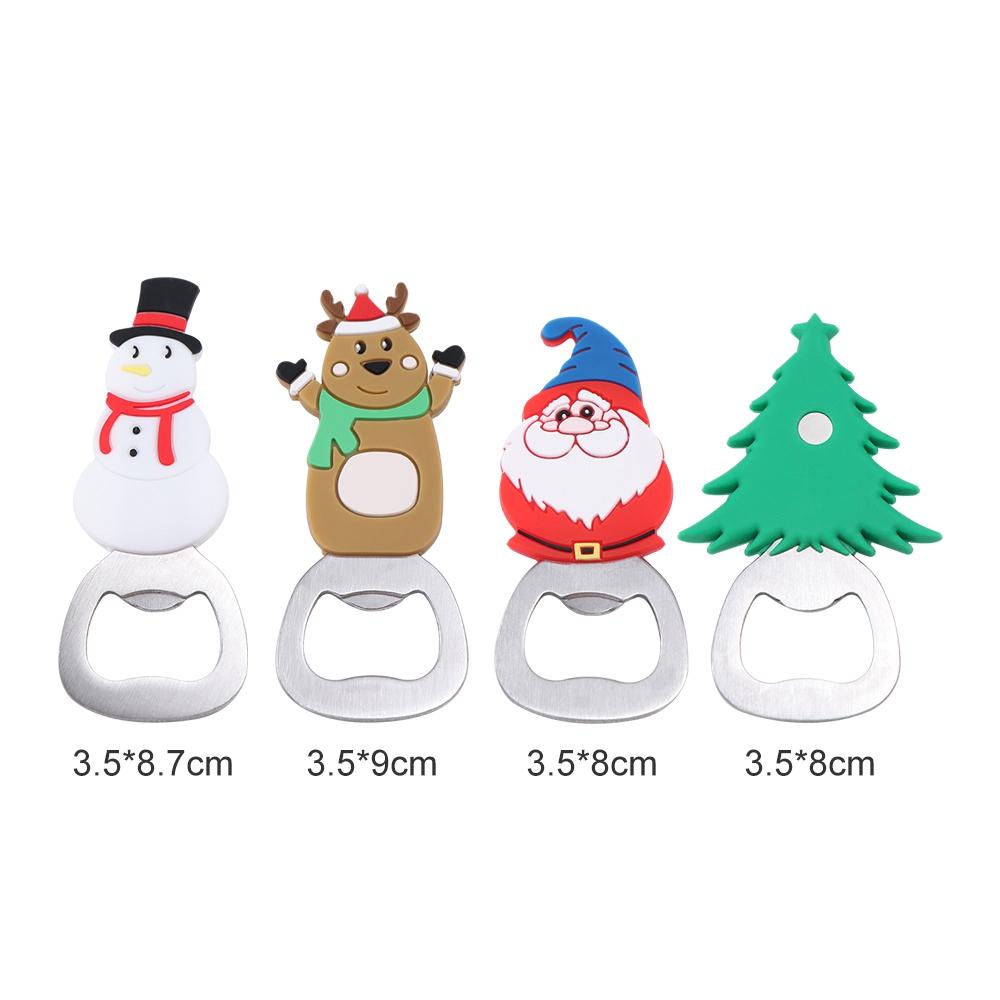Stainless Steel Bottle Opener Santa Elk Snowman Beer Starter Corkscrew Christmas Beer Opener  Gift