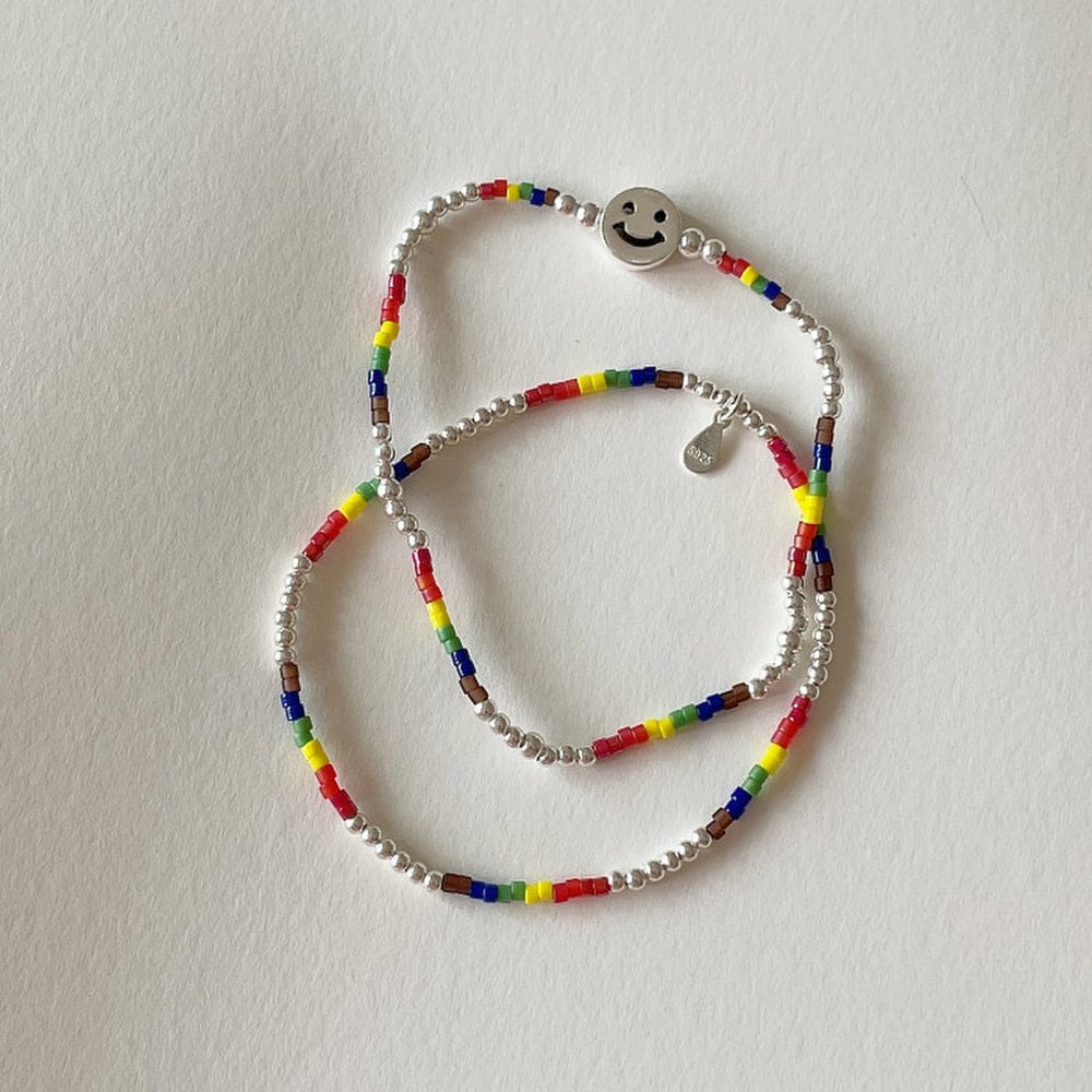 925 Silver Color Beads Silver Ball Daily Banding Bracelet