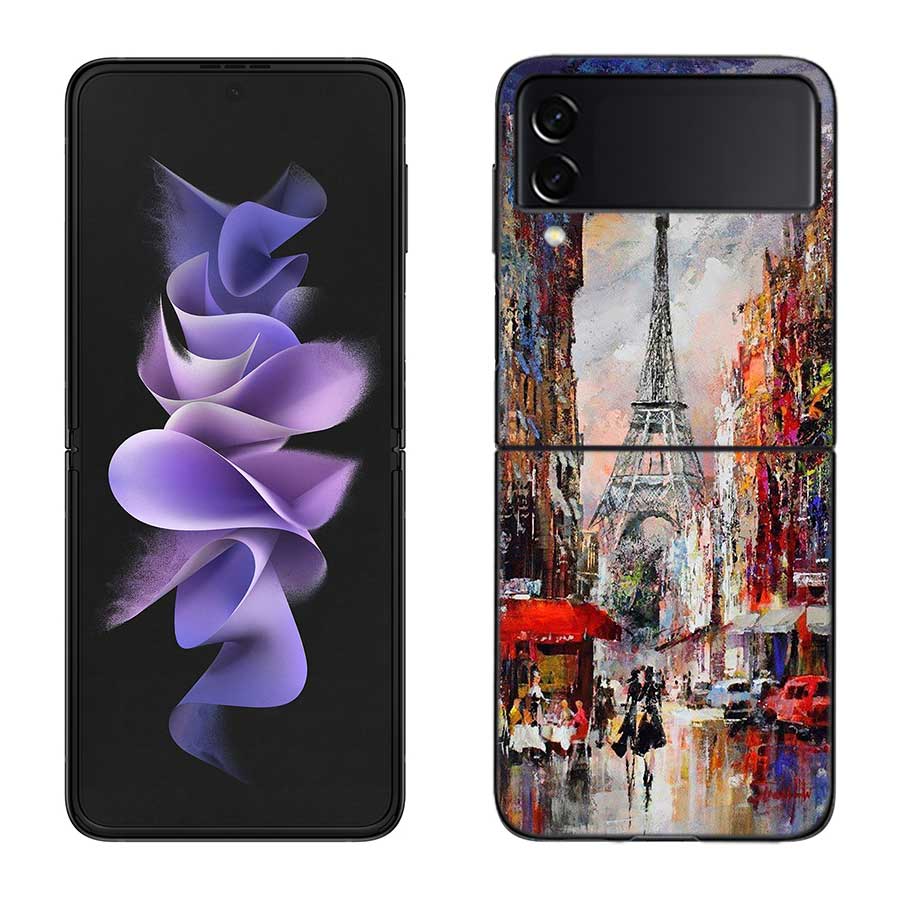 

Artist London Painting Oil Painting Case For Samsung Z Flip 6 5G Galaxy Z Flip 5 4 3 5G Black Hard Cell Phone Cover Luxury PC Sh Samsung Z Flip