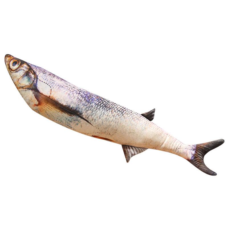 Simulated Piranha Torpedo Dragon Sea Bass Tilted Mouth Little White Rabbit Pillow Long Strip Cute Fish Plush Toy Doll