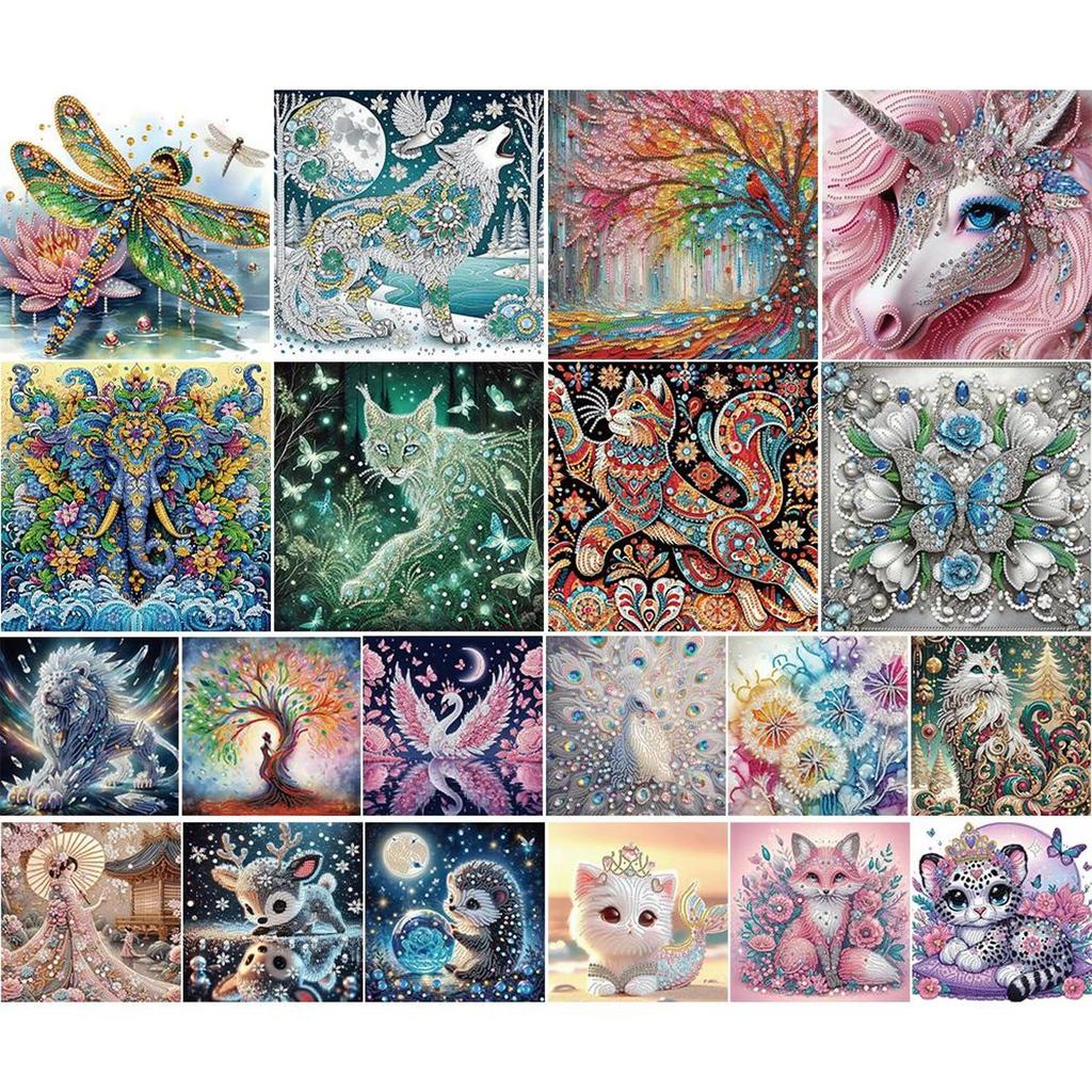 5D-Diamant-Malerei-Set zum Selbermachen, teilweiser Spezialbohrer, Tierdekoration