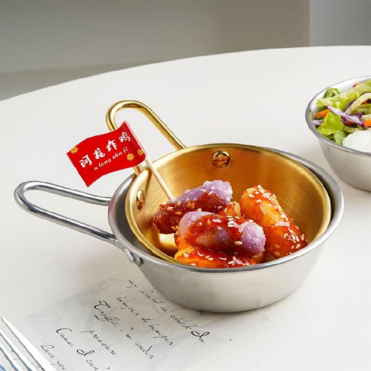 Metal Salad Bowls Restaurant Seasoning Bowl Food Container Noodles Bowl Condiment Container for Camping, Hiking, Picnic