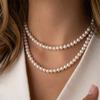 3 4 6 8MM Necklace Imitation Pearl Clavicle Chain Elegant Women's Collarbone Chain Women Jewelry