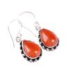 Natural Carnelian Gemstone 925 Sterling Silver Jewelry Dangle/Drop Earrings1.41" EE-97-28