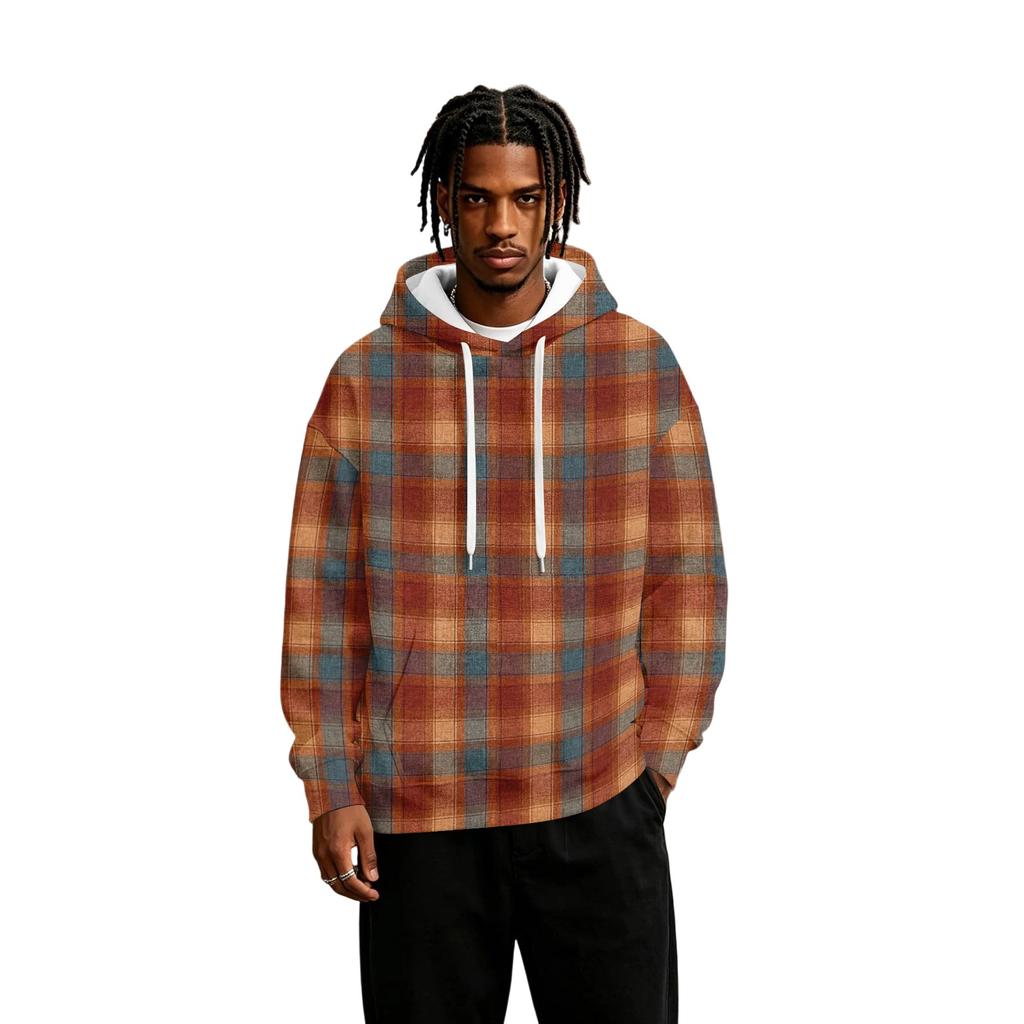 Men's Christmas Print Hoodie with Pockets, Pullover Sweatshirt