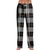 Calças de Pijama Listradas Roupa de Dormir Casual Cordão Elástico na Cintura Calças Confortáveis Retas Yoga Calças Soltas